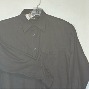 Beverly Hills Polo Club Men's Dark Black Button-Down Shirt Bin 4